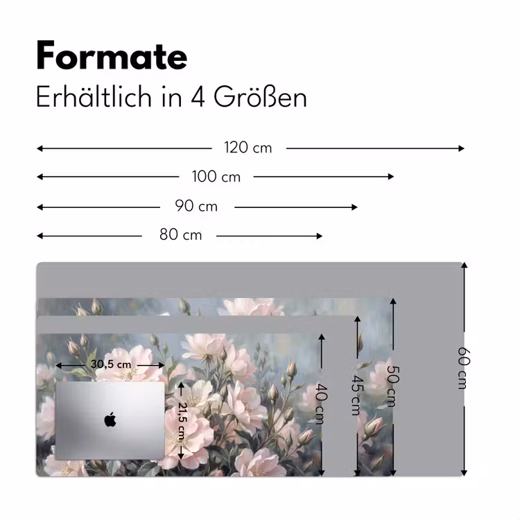 Rozen - Illustratie - Roze Muismat XXL klein -ysfeer5_duits