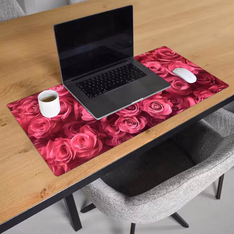 Rozen - Pink - Bloem Muismat XXL klein -sfeer1
