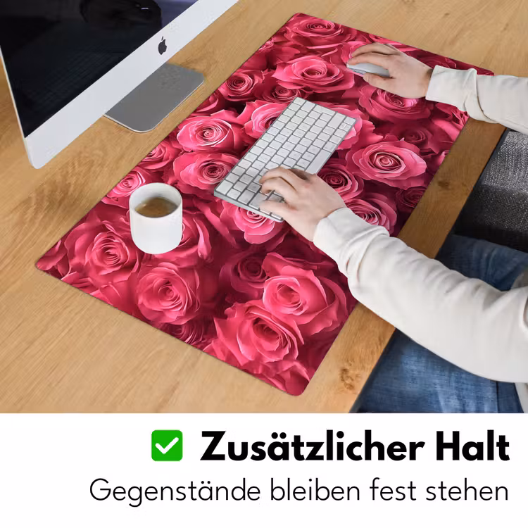 Rozen - Pink - Bloem Muismat XXL klein -ysfeer3_duits