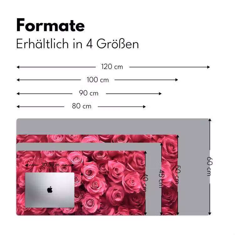 Rozen - Pink - Bloem Muismat XXL klein -ysfeer5_duits