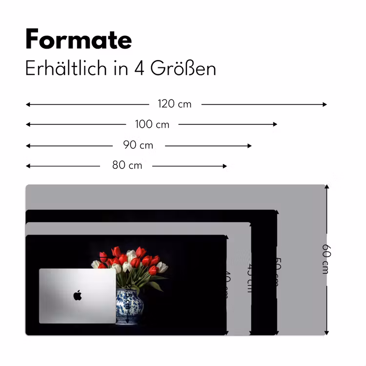 Rode - Bloemen - Tulpen - Vaas Muismat XXL klein -ysfeer5_duits