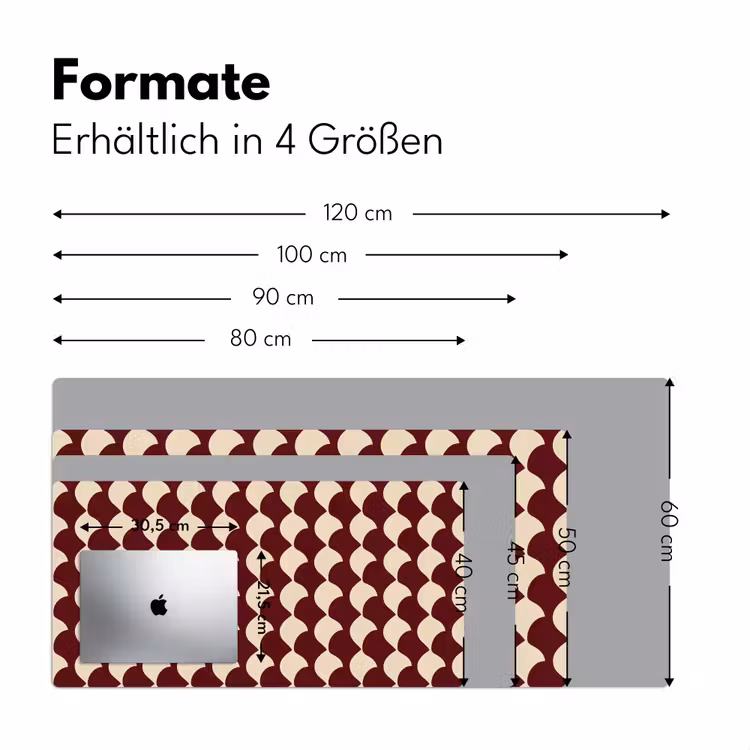 Rood - Tegelpatroon - Crème Muismat XXL klein 681 -ysfeer5_duits