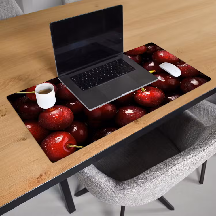 Rood - Fruit - Kersen Muismat XXL klein -sfeer1