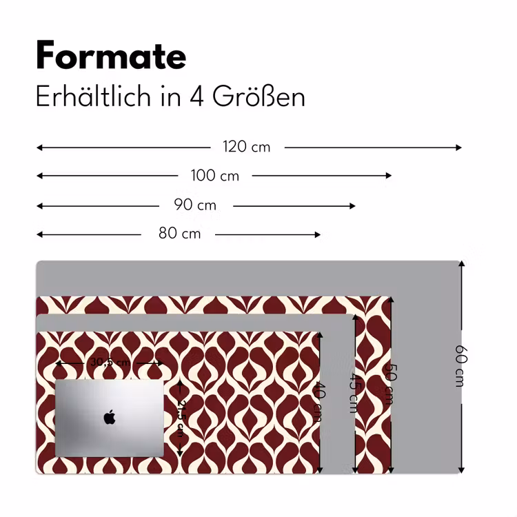 Rood - Druppelpatroon - Grafisch Muismat XXL klein 681 -ysfeer5_duits