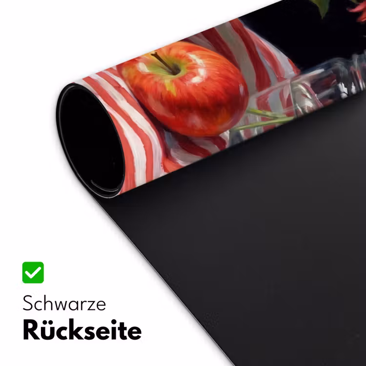 Schreibtischunterlage - Rote Blumen – Vase - Rode bloemen - Vaas Muismat XXL klein