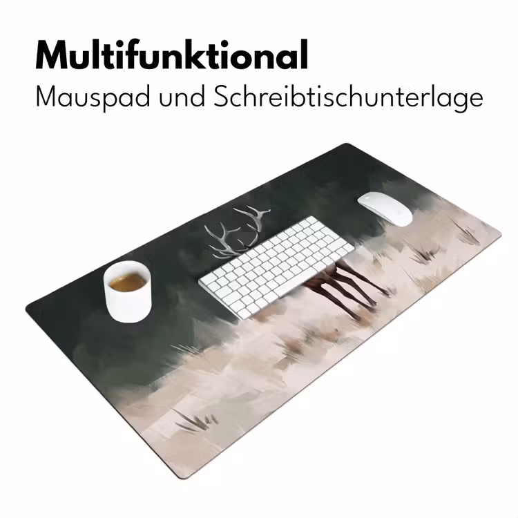 Edelhert - Gewei - Schildering - Rustiek Muismat XXL klein -ysfeer4_duits