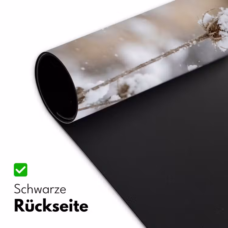 Roodborstje - Gedroogde bloem - Sneeuw - Winter - Vertederend Muismat XXL klein -ysfeer2_duits