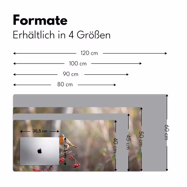 Roodborst - Tak - Bessen - Natuur Muismat XXL klein -ysfeer5_duits