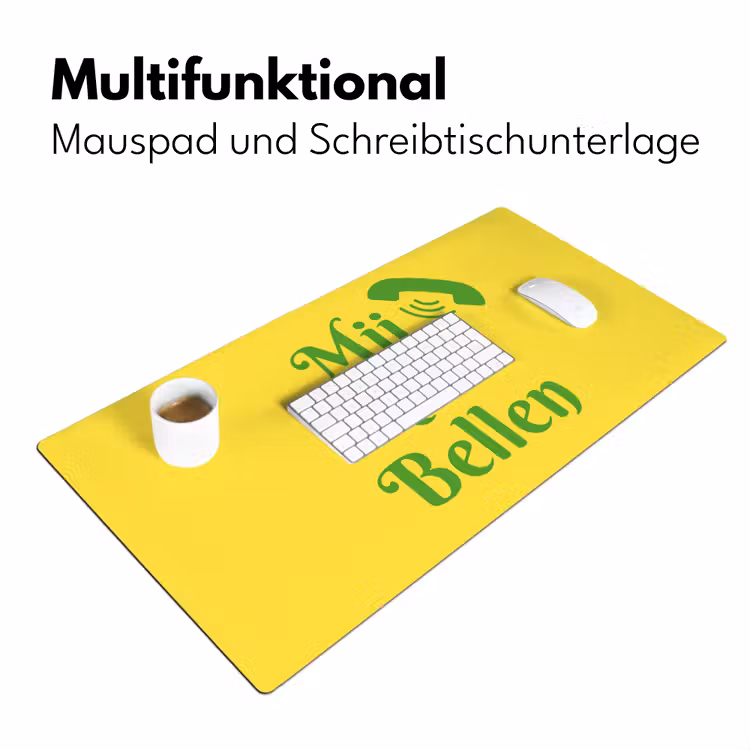 Mij niet bellen - Telefoon - Geel Muismat XXL klein -ysfeer4_duits