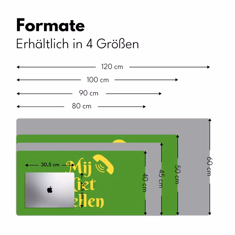 Mij niet bellen - Telefoon - Groen Muismat XXL klein -ysfeer5_duits
