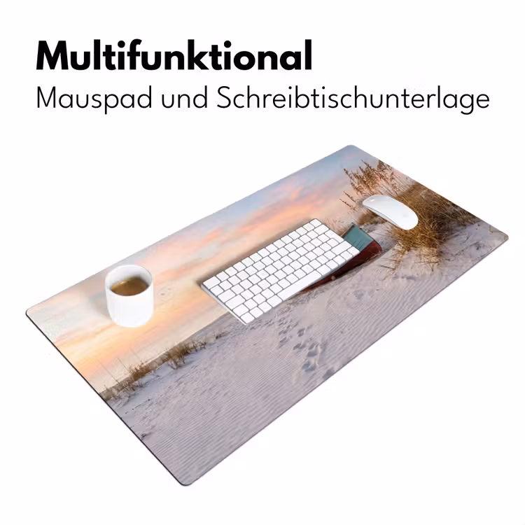 Rustiek - Roeiboot - Zandstrand Muismat XXL klein -ysfeer4_duits