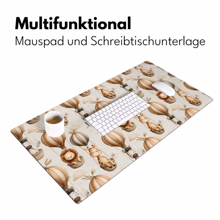 Safari - Luchtballonen - Taupe Muismat XXL klein 681 -ysfeer4_duits