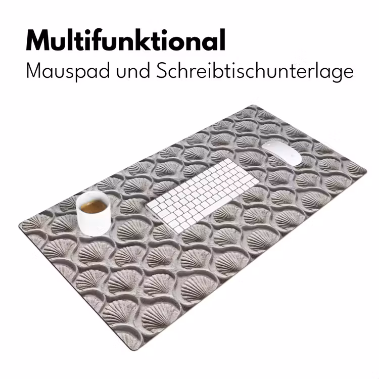 Zand - Schelpenvorm - Grijs Muismat XXL klein 681 -ysfeer4_duits