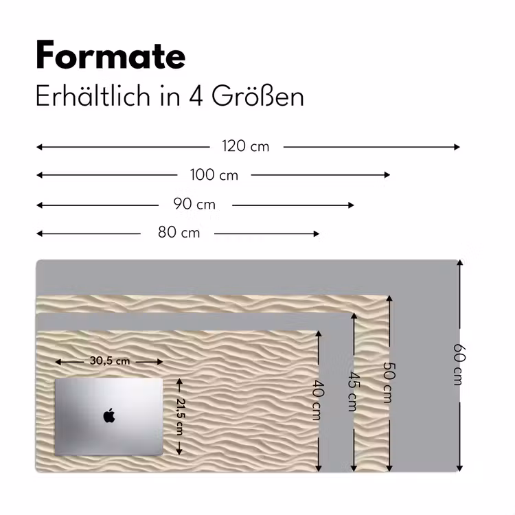 Zand - Golven - Beige Muismat XXL klein 681 -ysfeer5_duits