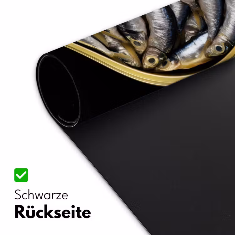 Sardines - Vissen - Rond - Zwart Muismat XXL klein -ysfeer2_duits