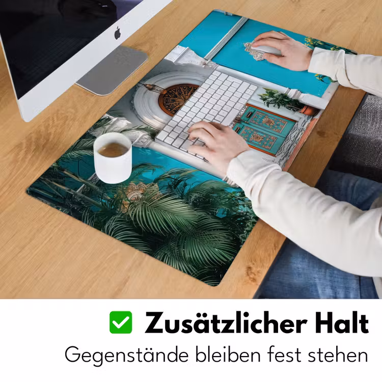Zuilen - Sierlijke - Deur - Blauw Muismat XXL klein -ysfeer3_duits