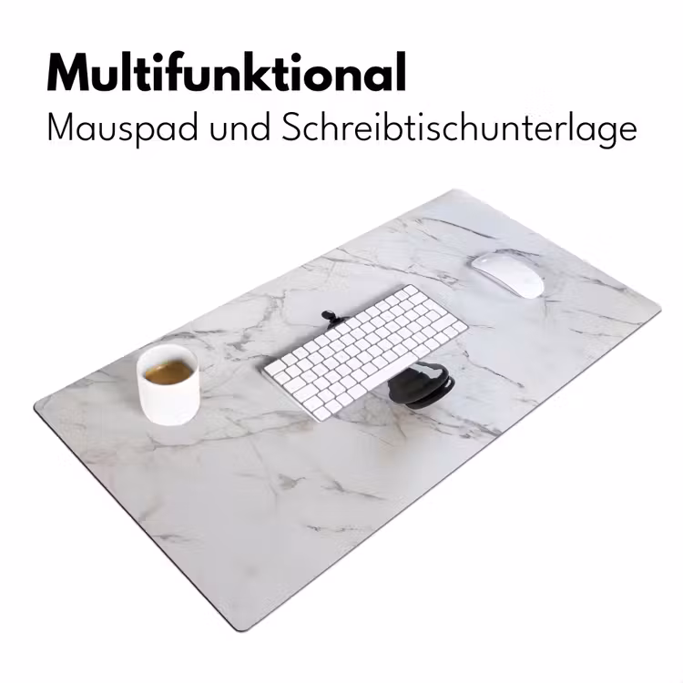 Schaakstuk - Loper - Zwart - Marmer Muismat XXL klein -ysfeer4_duits