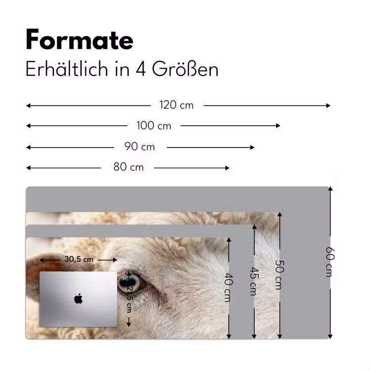 Schaap - Oog - Wit Muismat XXL klein -ysfeer5_duits