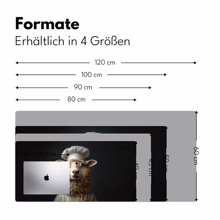 Schaap - Wol - Kok Muismat XXL klein -ysfeer5_duits