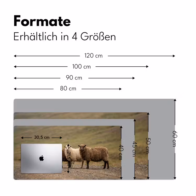 Schapen - Bruin - Wit - Grindpad Muismat XXL klein -ysfeer5_duits