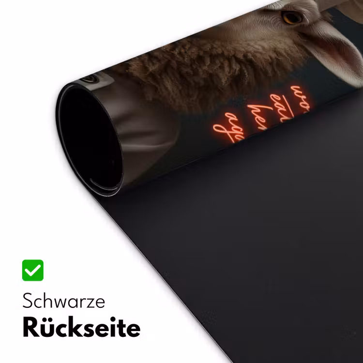 Schaap - Kokskleding - Neon - Quote Muismat XXL klein -ysfeer2_duits