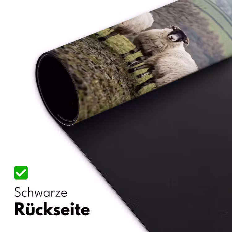 Schapen - Rij - Weide - Dieren - Platteland Muismat XXL klein -ysfeer2_duits
