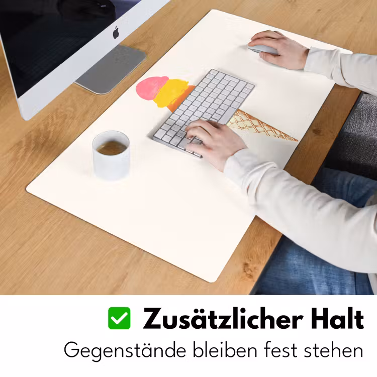 Schepijs - Hoorntje - Illustratie - Minimalistisch Muismat XXL klein -ysfeer3_duits