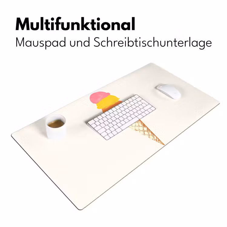 Schepijs - Hoorntje - Illustratie - Minimalistisch Muismat XXL klein -ysfeer4_duits