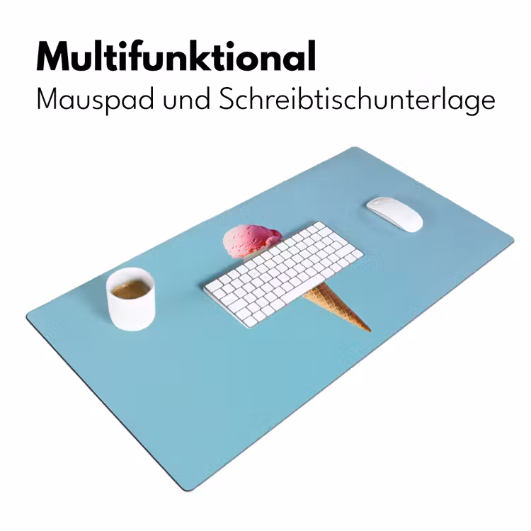 Bolletjes - Schepijs - Hoorntje - Blauw Muismat XXL klein -ysfeer4_duits