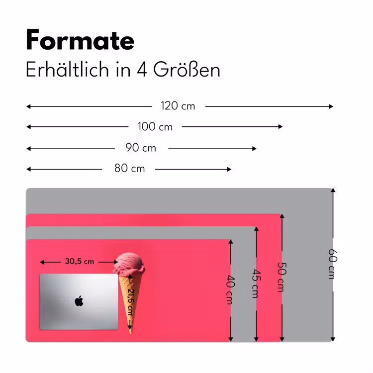 Schepijs - Roze - Hoorntje Muismat XXL klein -ysfeer5_duits