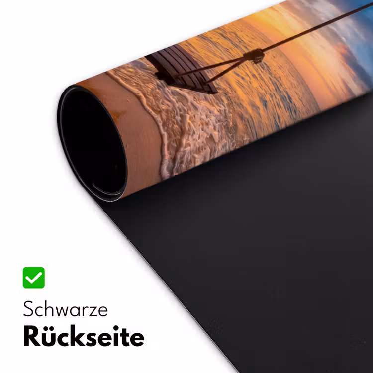 Schommel - Strand - Zonsondergang - Natuur - Oranje Muismat XXL klein -ysfeer2_duits
