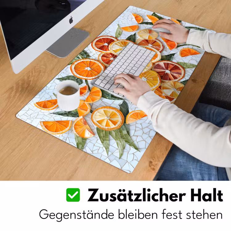 Schijfjes - Fruit - Oranje - Mozaïek Muismat XXL klein -ysfeer3_duits