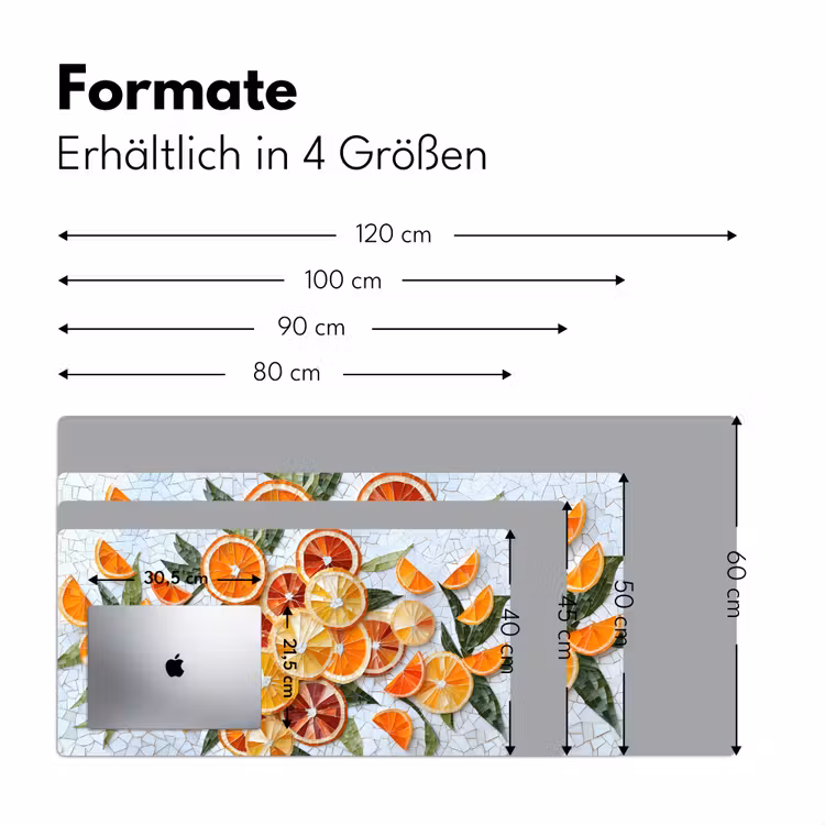 Schijfjes - Fruit - Oranje - Mozaïek Muismat XXL klein -ysfeer5_duits