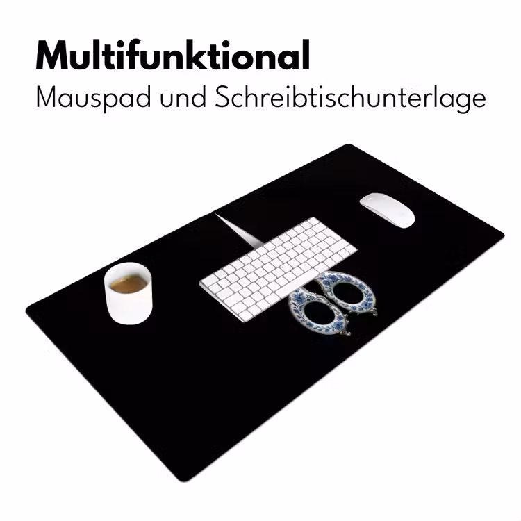 Schaar - Delfts blauw - Zwart Muismat XXL klein -ysfeer4_duits