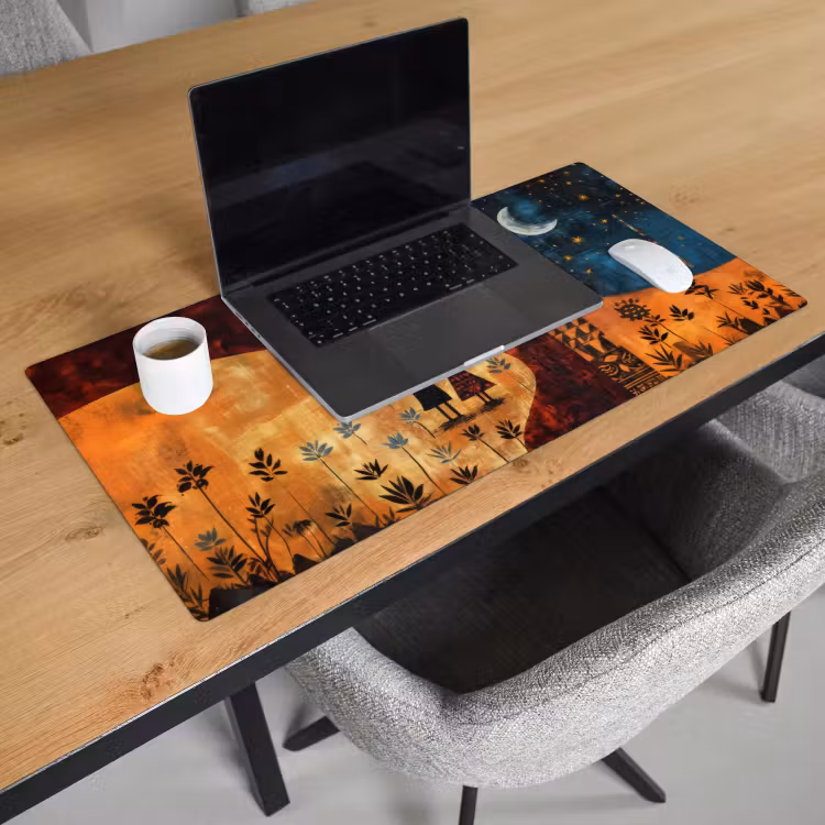 Silhouetten - Abstract - Zon - Maan Muismat XXL klein -sfeer1