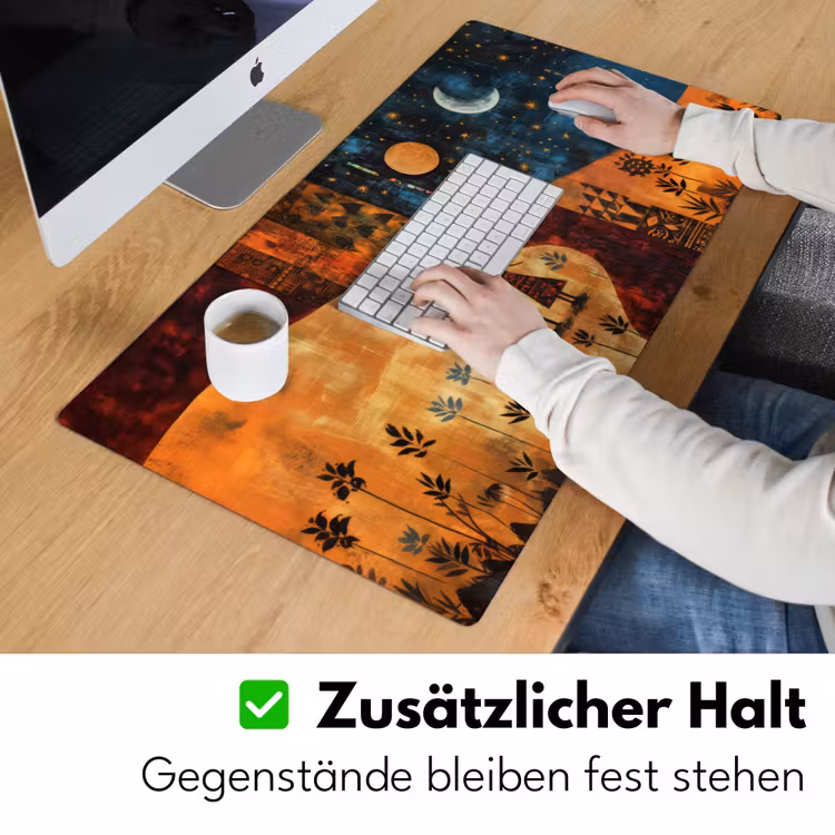Silhouetten - Abstract - Zon - Maan Muismat XXL klein -ysfeer3_duits