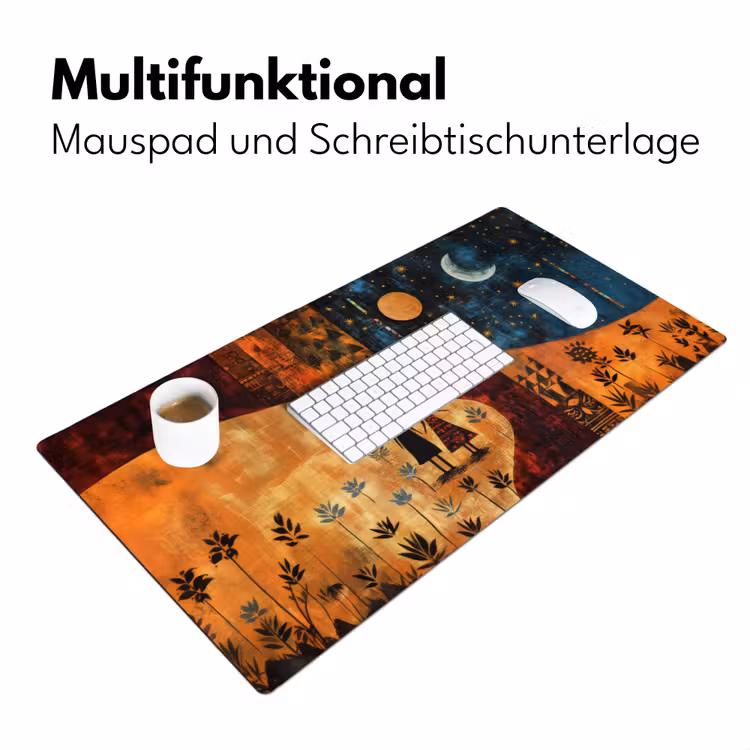 Silhouetten - Abstract - Zon - Maan Muismat XXL klein -ysfeer4_duits