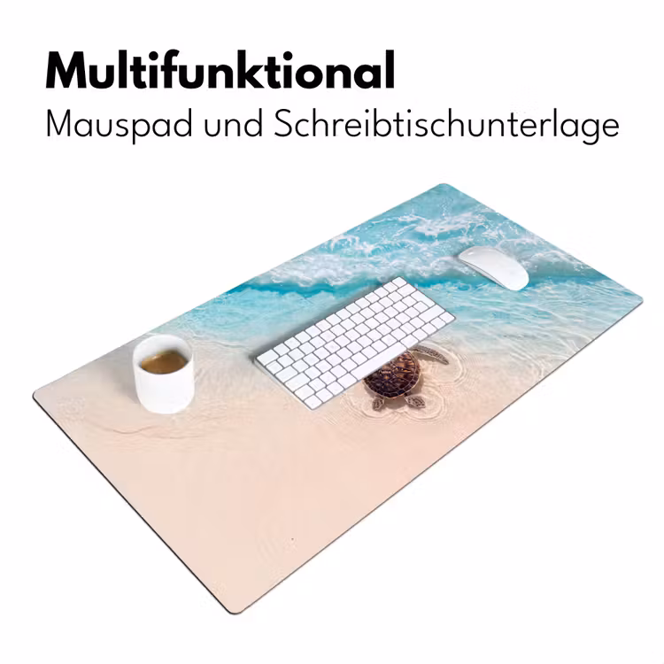 Schildpad - Helder water - Strand - Dieren - Natuur Muismat XXL klein -ysfeer4_duits