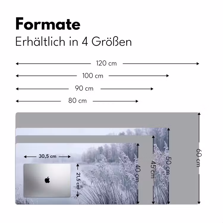 Riet - Bevroren - Winter - Natuur Muismat XXL klein -ysfeer5_duits