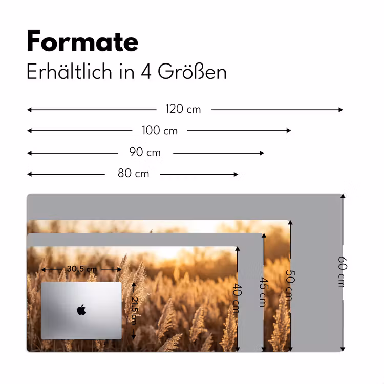 Rietpluimen - Gras - Zonsondergang - Goud - Serene Muismat XXL klein -ysfeer5_duits