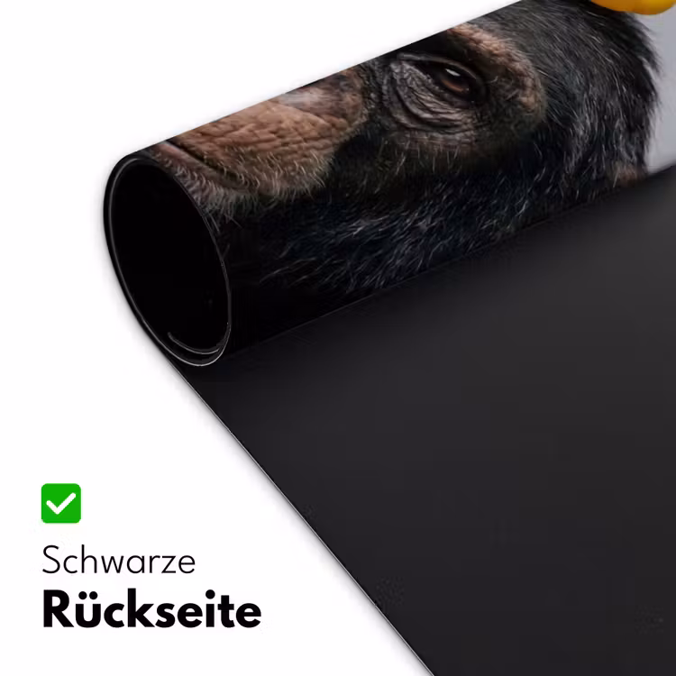 Chimpansee - Badeend - Grijs Muismat XXL klein -ysfeer2_duits