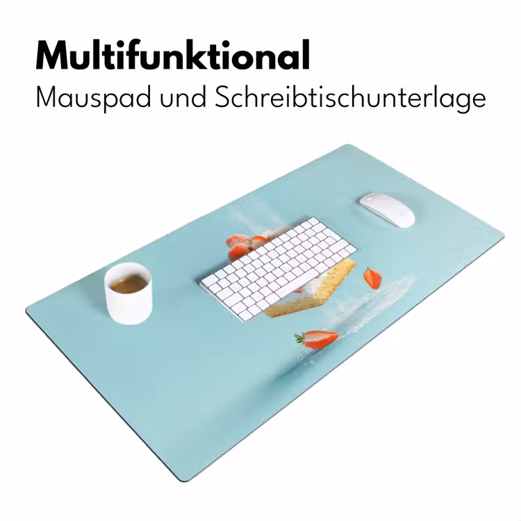 Slagroom - Taart - Blauw - Eten Muismat XXL klein -ysfeer4_duits