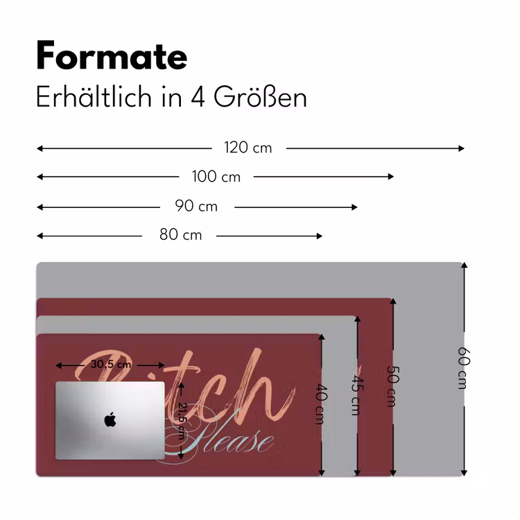 Bitch please - Rood - Blauw Muismat XXL klein -ysfeer5_duits