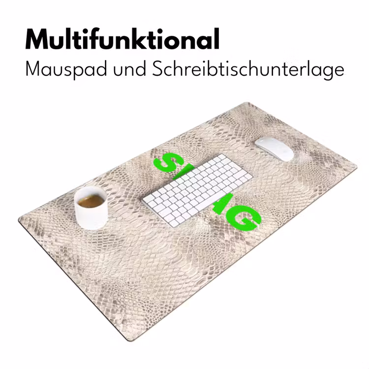 Slangenprint - SWAG - Neon - Groen Muismat XXL klein -ysfeer4_duits