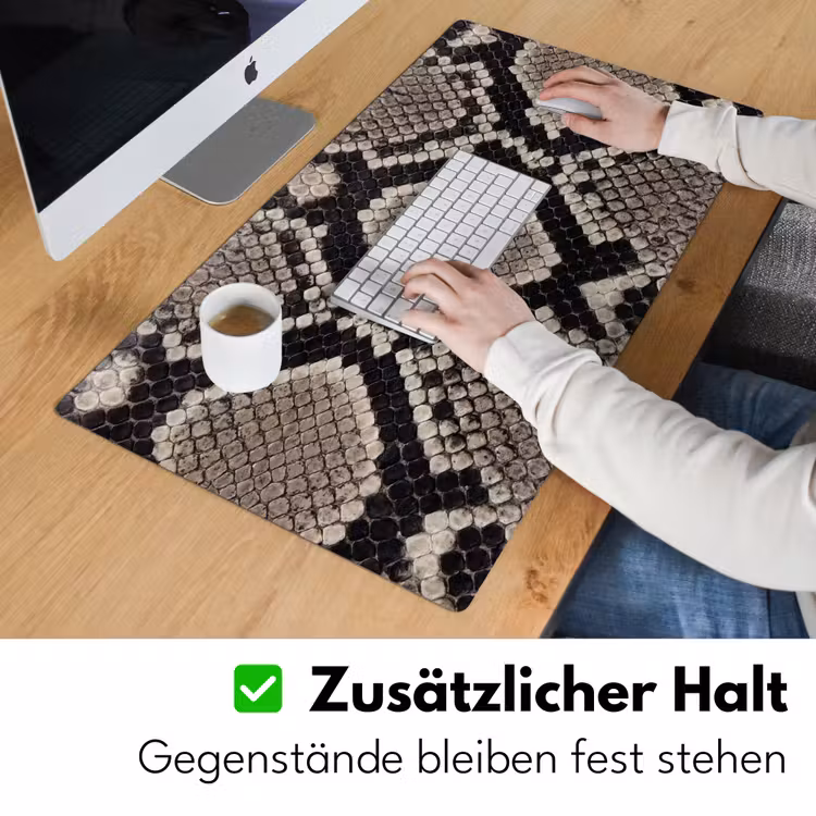 Slangenleer - Patroon - Beige Muismat XXL klein -ysfeer3_duits