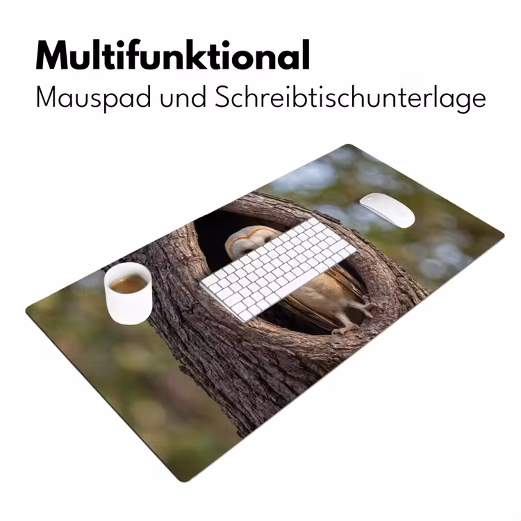Kerkuil - Boom - Natuur - Bruin Muismat XXL klein -ysfeer4_duits