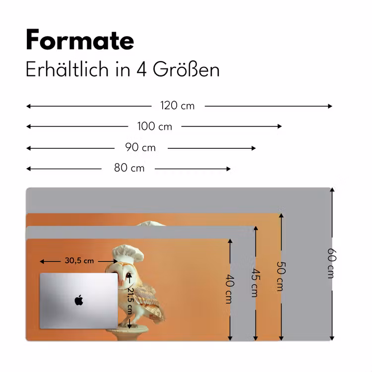 Kerkuil - Koksmuts - Oranje - Vogel Muismat XXL klein -ysfeer5_duits