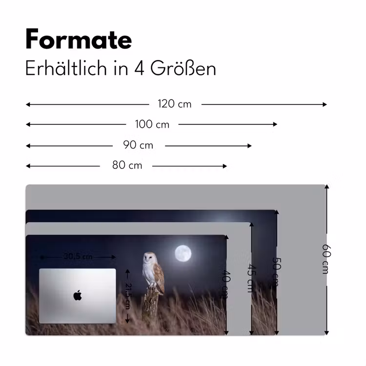 Kerkuil - Maan - Nacht Muismat XXL klein -ysfeer5_duits