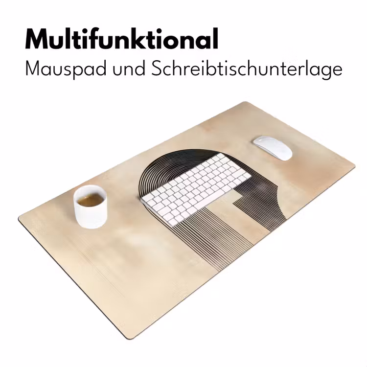 Boog - Strepen - Minimalistisch - Zwart Muismat XXL klein -ysfeer4_duits