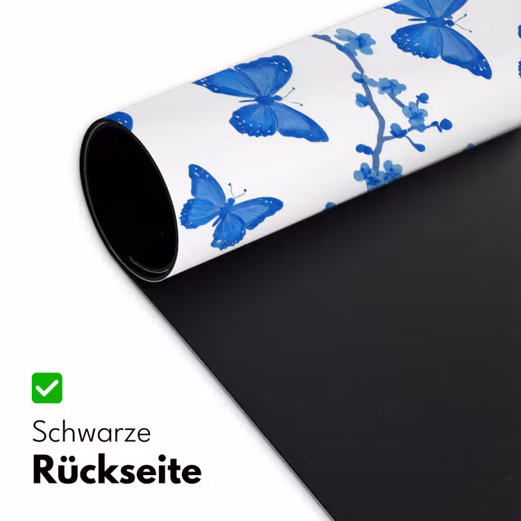 Vlinder - Bloemen - Blauw Muismat XXL klein 681 -ysfeer2_duits